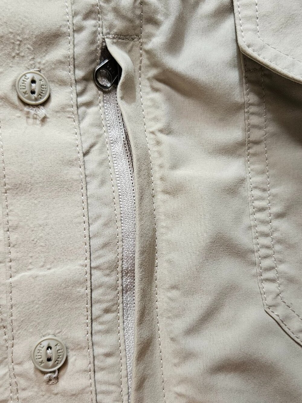 Kuhl Airspeed Mens 2XL Tan Long Sleeve Hiking Button Up Shirt Mesh Vent 7191 - Picture 7 of 15